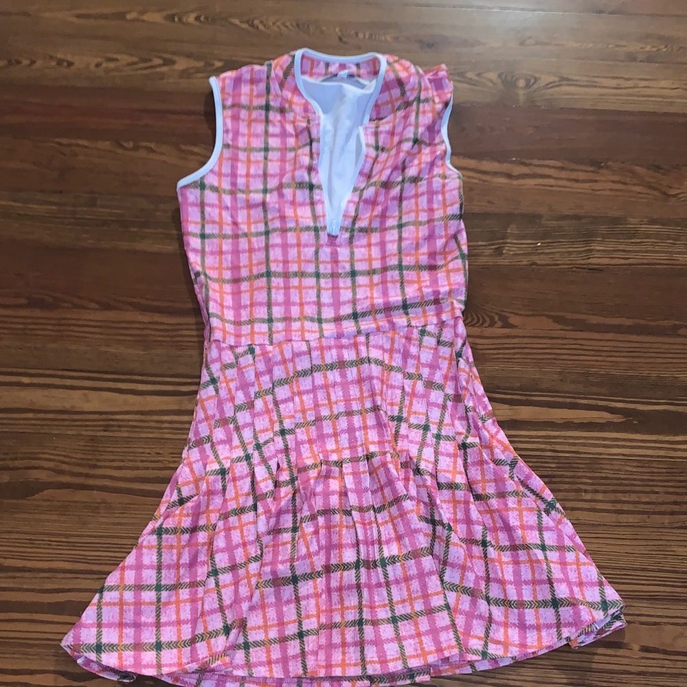 Pink Plaid Sleeveless Dress